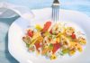 Gegrillte Calamari auf Melonensalat mit Joghurt-Minze-Dressing
