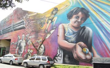 Straßenkunst in Buenos Aires Mural in Barracas