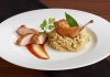 Champagnerdinner-Zwischengang: Wachtel mit Steinpilzrisotto