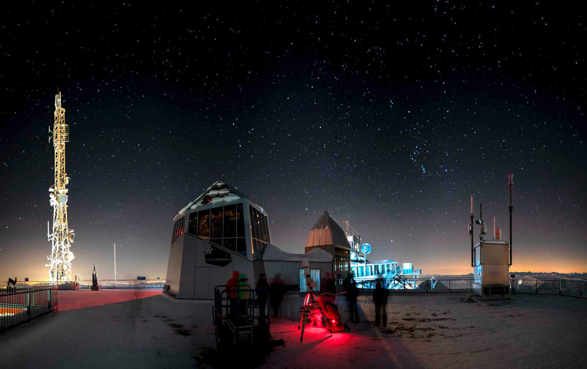 Zugspitze Berge unter Sternen