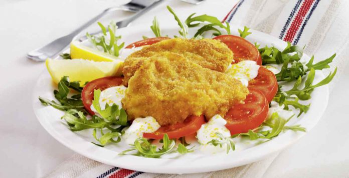 Rucola Tomatensalat mit Curryfisch