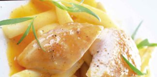 Gedämpfter Spargel mit Hühnchen und Orangen-Vanille-Butter