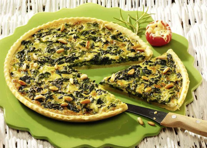 Spinatquiche mit Gorgonzola