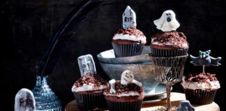 Vegane Halloween-Cupcakes für die Gruselshow