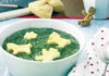 Vegetarische Suppe mit Spinat: Kochen für Kinder