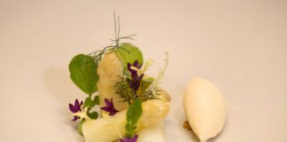 Marinierter Spargel mit geeister Hollandaise