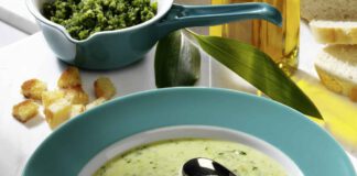 Rahmsuppe mit Bärlauch-Pesto