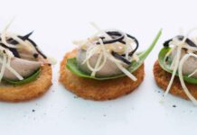 Canapés mit Entenlebercreme und Sellerie-Trüffel-Salat © Johann Lafer, Foto Lafer
