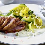 Entenbrust in Castello-Weißweinsauce zu Zucchini-Bandnudeln, foto Castello