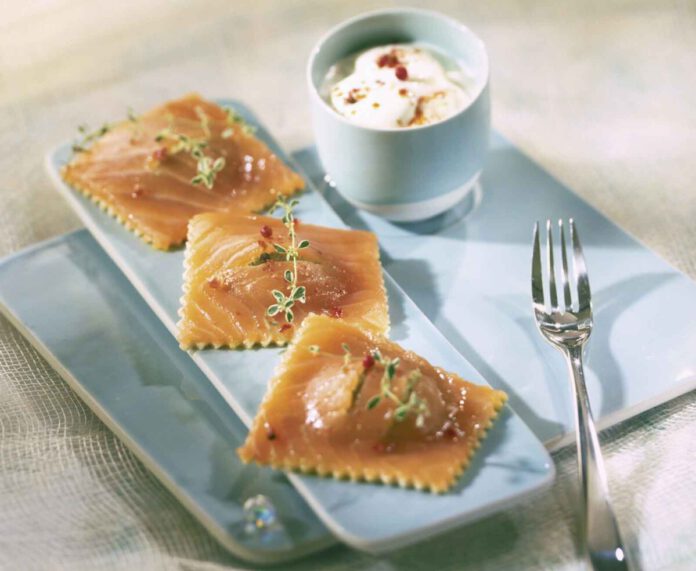 Ravioli aus Räucherlachs, foto ©Ingvor Eriksson für Seafood aus Norwegen
