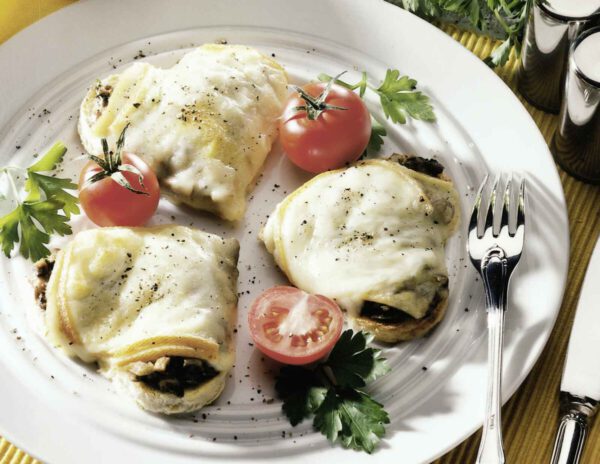 Pilzherzen Pilzherzen mit Raclette-Käse, foto Les Fromageries Riches Monts