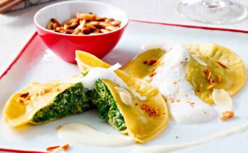 Riesen-Grünkohl-Ravioli mit Parmesansoße, foto Iglo