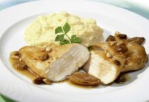 Tessiner Kastanien-Honig-Hähnchen mit Mascarpone-Parmesan-Polenta, WH 1/10