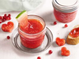 Wassermelonen-Johannisbeer-Fruchtaufstrich mit Minze, foto Diamant