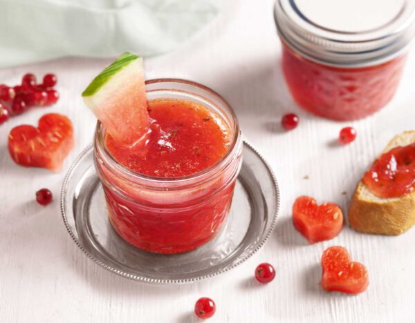 Diamant_Wassermelonen-Johannisbeer-Fruchtaufstrich-mit-Minze Wassermelonen-Johannisbeer-Fruchtaufstrich mit Minze, foto Diamant