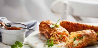 Frühlingsrollen mit Erdnuss-Limetten-Creme, foto Butaris Buttershmalzc
