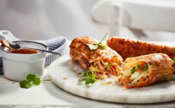 Frühlingsrollen mit Erdnuss-Limetten-Creme, foto Butaris Buttershmalzc
